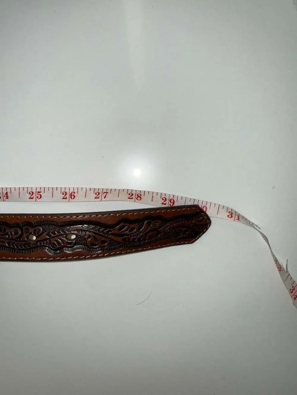 Nocona Brown Tooled Leather Western Belt with Silver and Gold Bull Rider Buckle